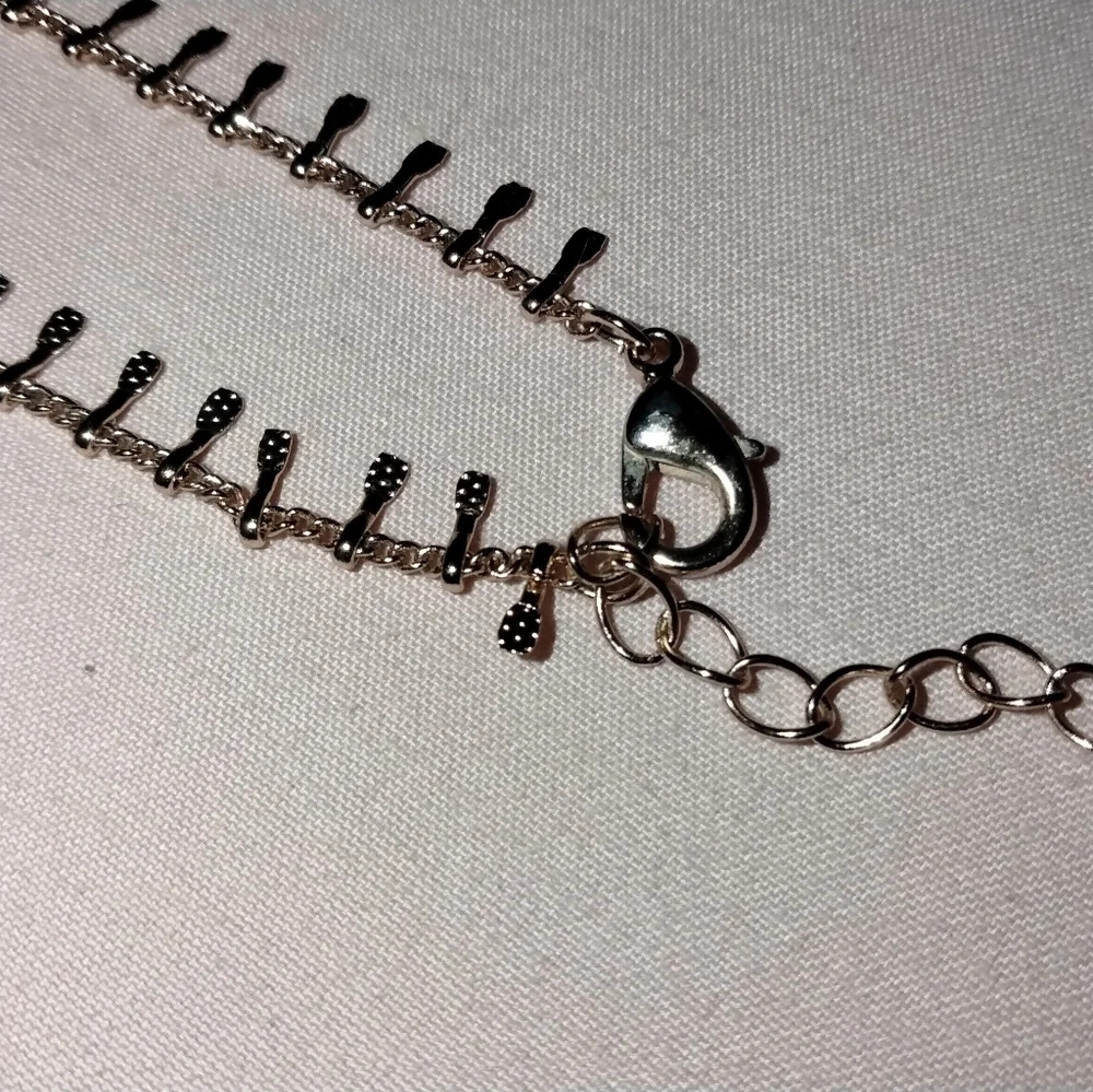 14K plated textured dangle Anklet 😍 - Picture 8 of 9